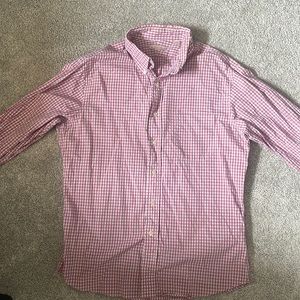 Mens used New England Shirt Company button down plaid shirt